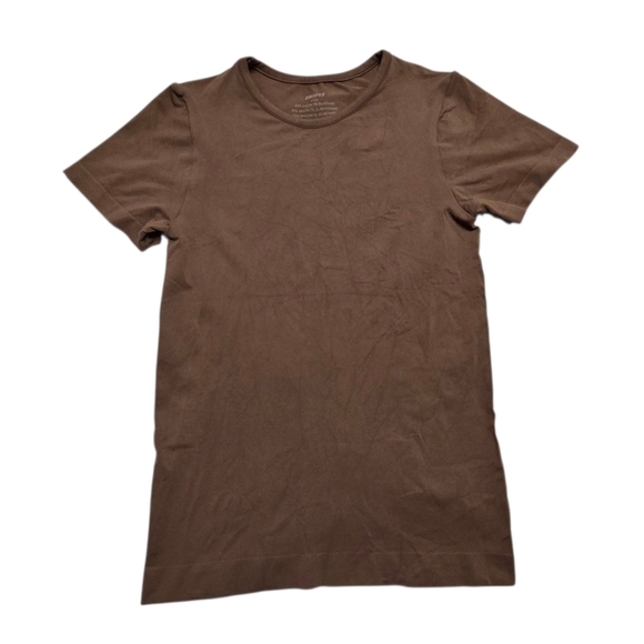 Skims SOFT SMOOTHING TSHIRT Top Shirt Cocoa Brown Small NWT - Picture 2 of 5